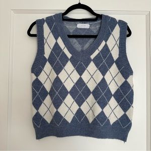 OAK+FORT argyle sweater vest Size Small, blue, like new condition